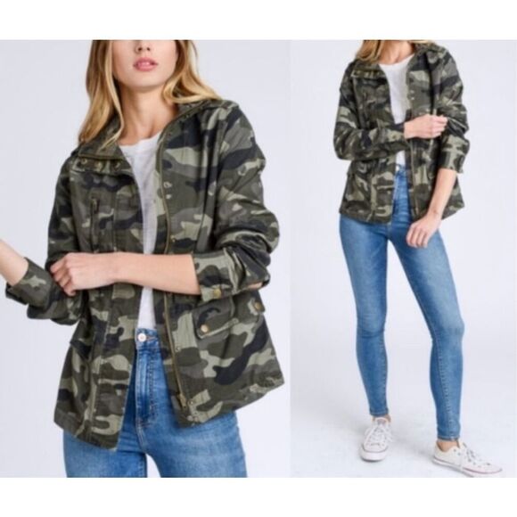 Love Tree Women’s Camouflage Full Zip Utlity Jacket Size Large - Picture 1 of 6
